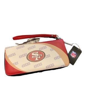 San Francisco 49ers wallet Women’s Zipper 49ers organizer wallet official NFL
